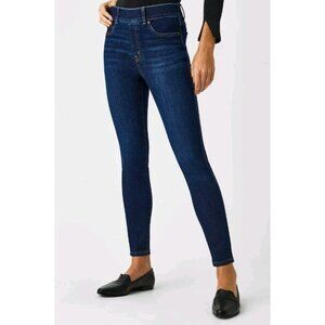 Spanx Ankle Skinny Jeans Stretch Pull On Mid-Rise Capsule Sz Small Medium Wash